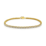 Round Brilliant Cut Diamond Tennis Bracelet in Yellow Gold
