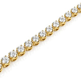 Round Brilliant Cut Diamond Tennis Bracelet in Yellow Gold