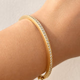 1 Carat Grain Set Diamond Bangle in Yellow Gold