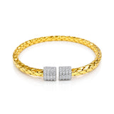 Diamond Braided Cuff Bangle in 18ct Yellow & White Gold
