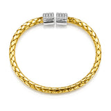 Diamond Braided Cuff Bangle in 18ct Yellow & White Gold