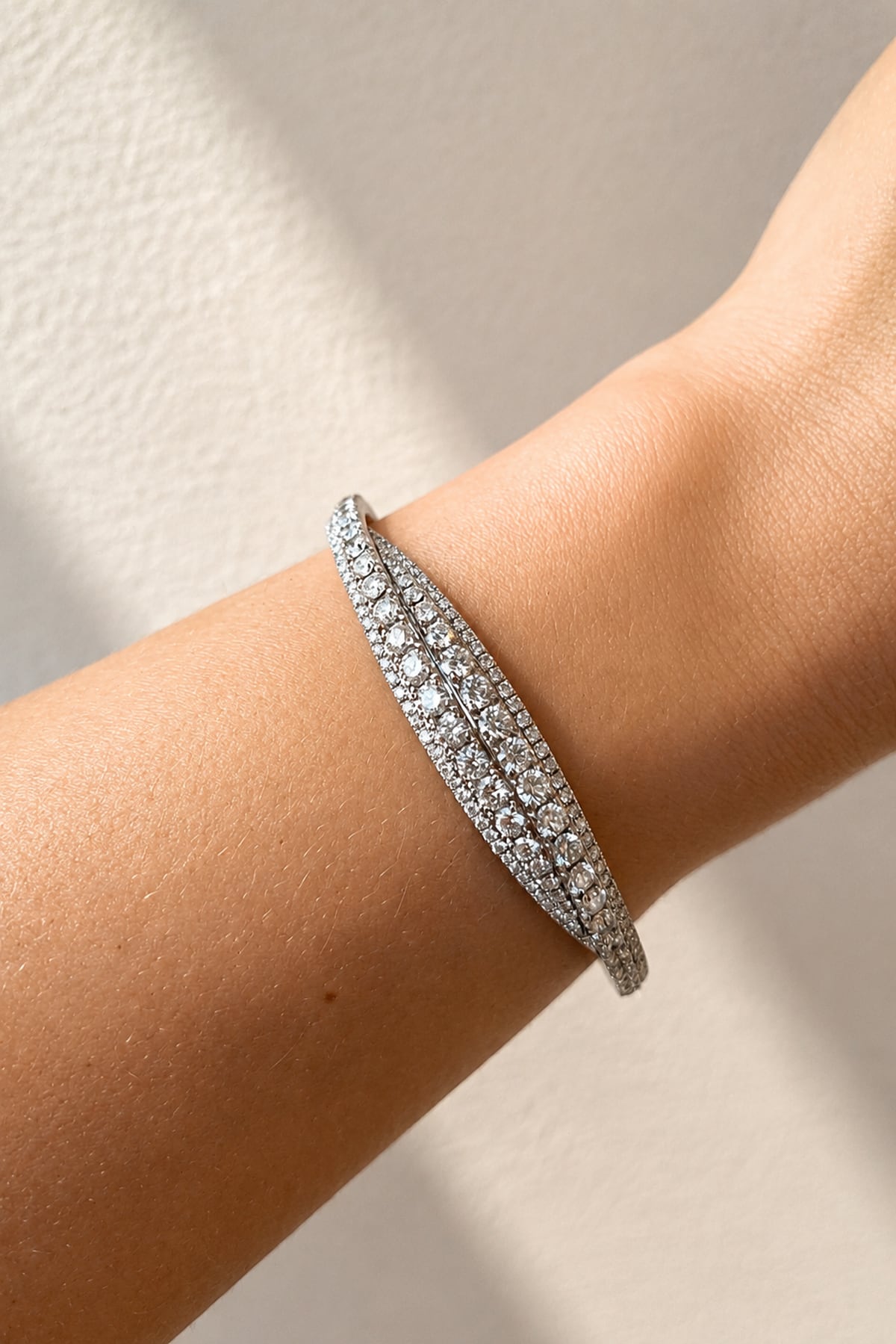 Four Row Diamond Wrap Bangle in 18ct Yellow Gold