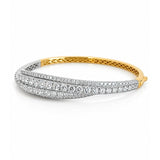 Four Row Diamond Wrap Bangle in 18ct Yellow Gold