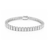 14 Carat Radiant Cut Diamond Tennis Bracelet set in 18ct White Gold