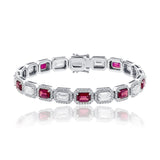 Ruby and Diamond Tennis Bracelet set in 18ct White Gold