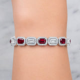 Ruby and Diamond Tennis Bracelet set in 18ct White Gold