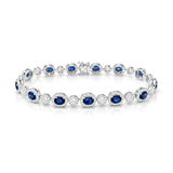 Sapphire & Diamond Bracelet set in 18ct White Gold