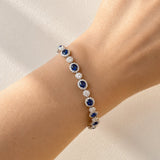 Sapphire & Diamond Bracelet set in 18ct White Gold