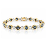 Grey Spinel and Diamond Tennis Bracelet in 18ct Two Tone Gold