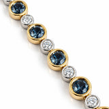 Grey Spinel and Diamond Tennis Bracelet in 18ct Two Tone Gold