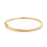 Yellow Gold Twist Design Oval Hinged Bangle