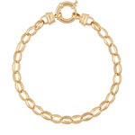 Solid Oval 19cm Belcher Bracelet in 18ct Yellow Gold