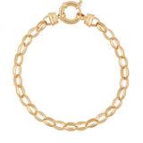 Solid Oval 19cm Belcher Bracelet in 18ct Yellow Gold