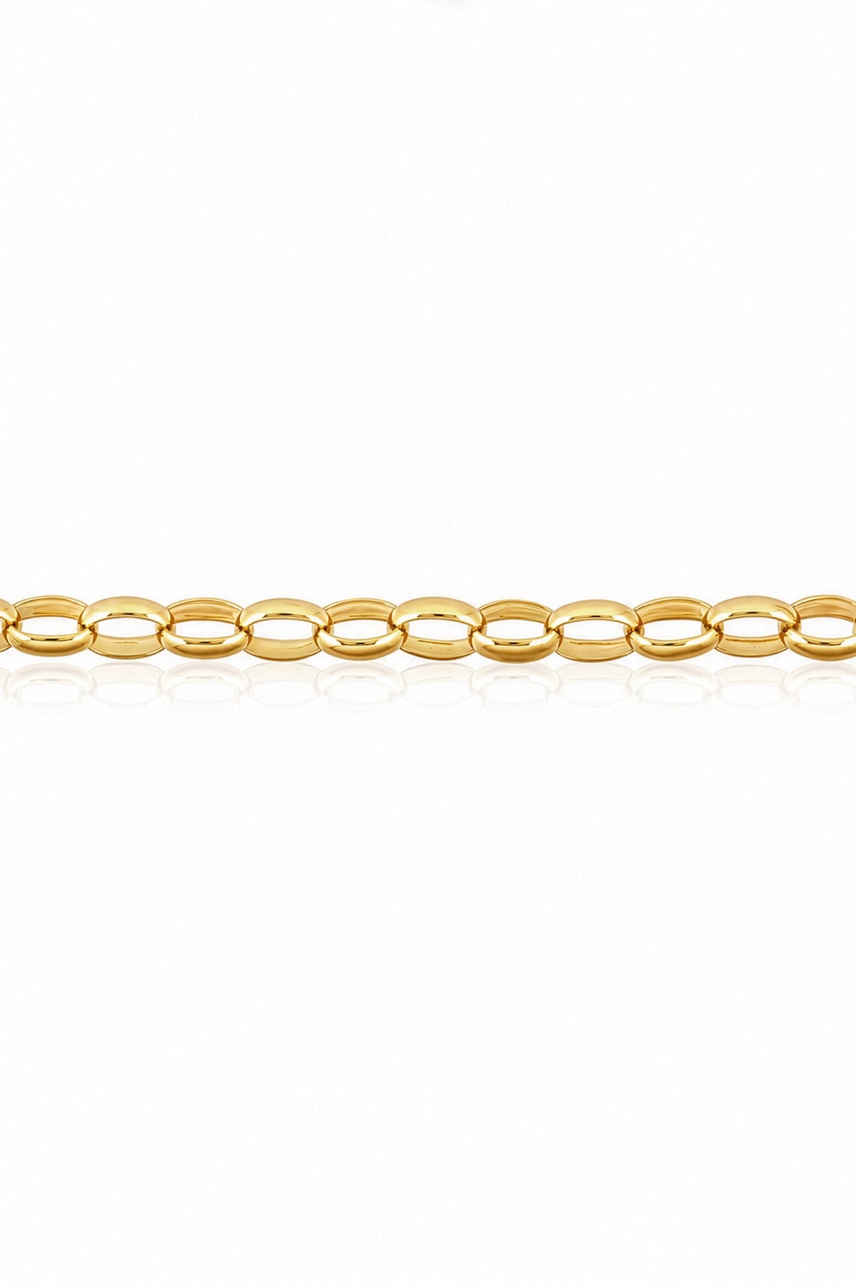 Solid Oval 19cm Belcher Bracelet in 18ct Yellow Gold