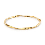 Yellow Gold Hollow Twisted Hinged Bangle