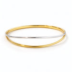 Open Style Hinged Hollow Bangle in 9ct Yellow & White Gold