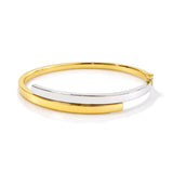 Hinged Hollow Bangle in 9ct Yellow & White Gold