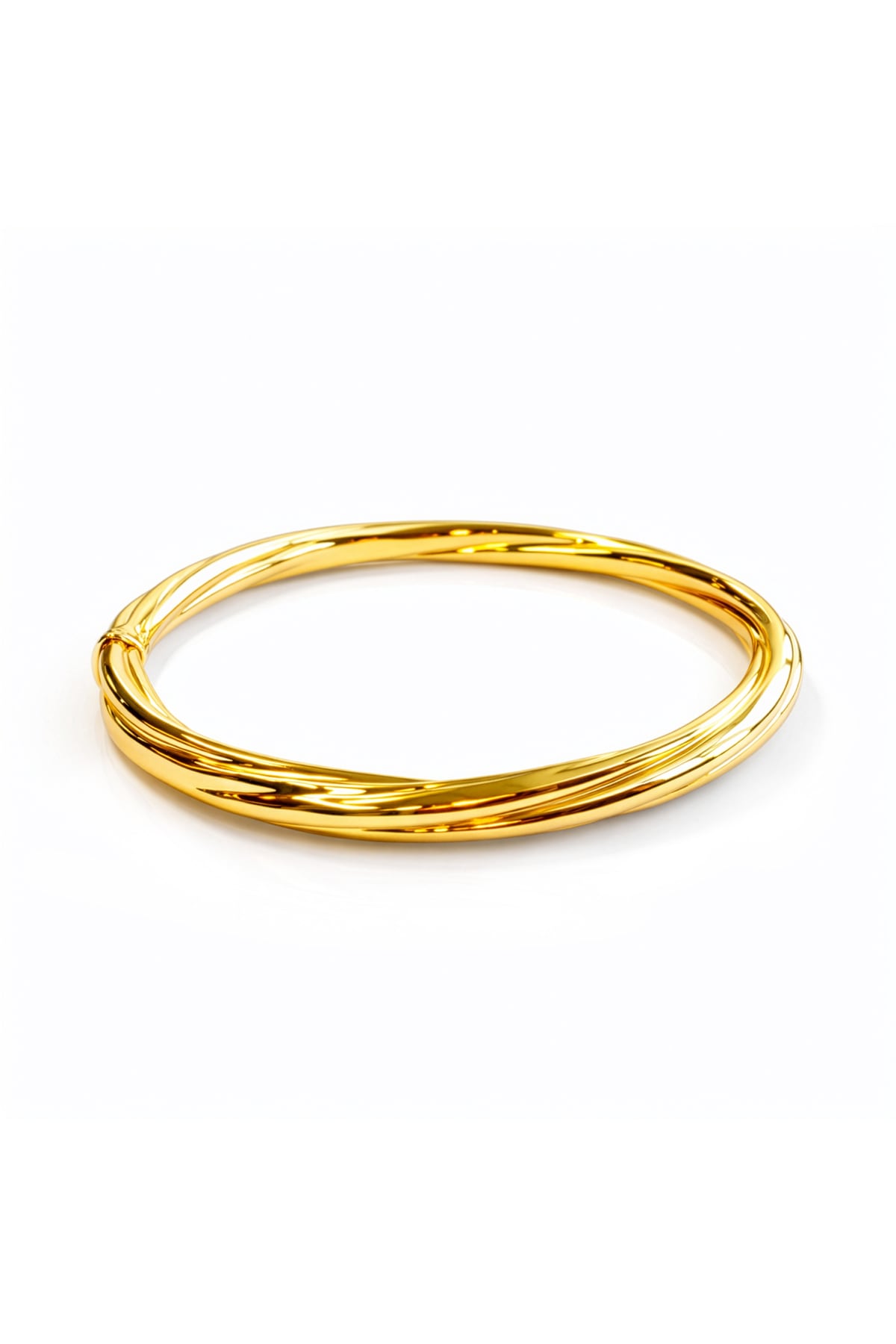 Italian Hinged Twist Design Bangle in 14ct Yellow Gold
