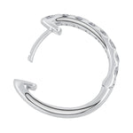 18ct White Gold Diamond Set Oval Huggie Earrings