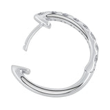 18ct White Gold Diamond Set Oval Huggie Earrings