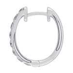 18ct White Gold Diamond Set Oval Huggie Earrings