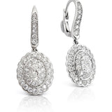 Vintage Style Diamond Drop Earrings in 18ct White Gold