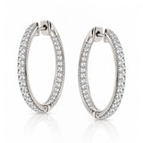 1.00ct Diamond Hoop Earrings in White Gold