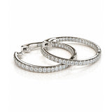 1.00ct Diamond Hoop Earrings in White Gold