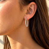 1.00ct Diamond Hoop Earrings in White Gold