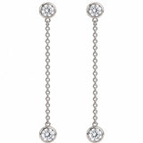 Diamond Chain Drop Earrings in 18ct White Gold
