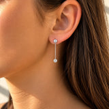 Diamond Chain Drop Earrings in 18ct White Gold