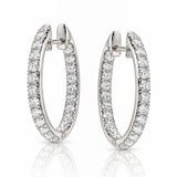 1.89ct Diamond Inside-Out Oval Hoop Earrings in 18ct White Gold