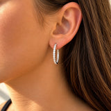 1.89ct Diamond Inside-Out Oval Hoop Earrings in 18ct White Gold