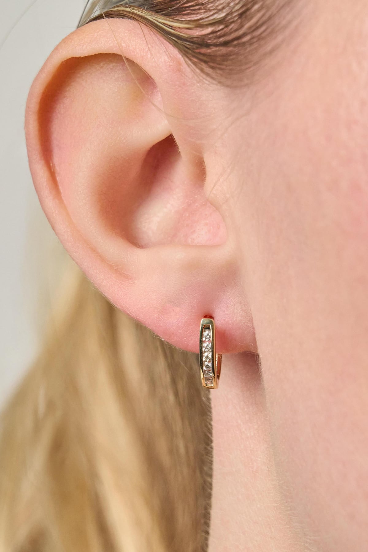 Yellow Gold Fancy Round Diamond Hoop Earrings from LeGassick Jewellery.