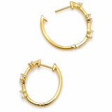 Six Diamond Huggie Earrings in 18ct Yellow Gold