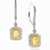 Fancy Diamond Drop Earrings in 18ct Yellow, White & Rose Gold at LeGassick.