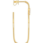 Large Rectangle Diamond Hoop Earrings in 18ct Yellow Gold