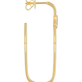 Large Rectangle Diamond Hoop Earrings in 18ct Yellow Gold
