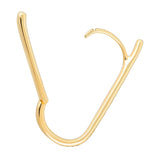 Long Oval Diamond Hoop Earrings in 14ct Yellow Gold