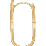 Long Oval Diamond Hoop Earrings in 14ct Yellow Gold