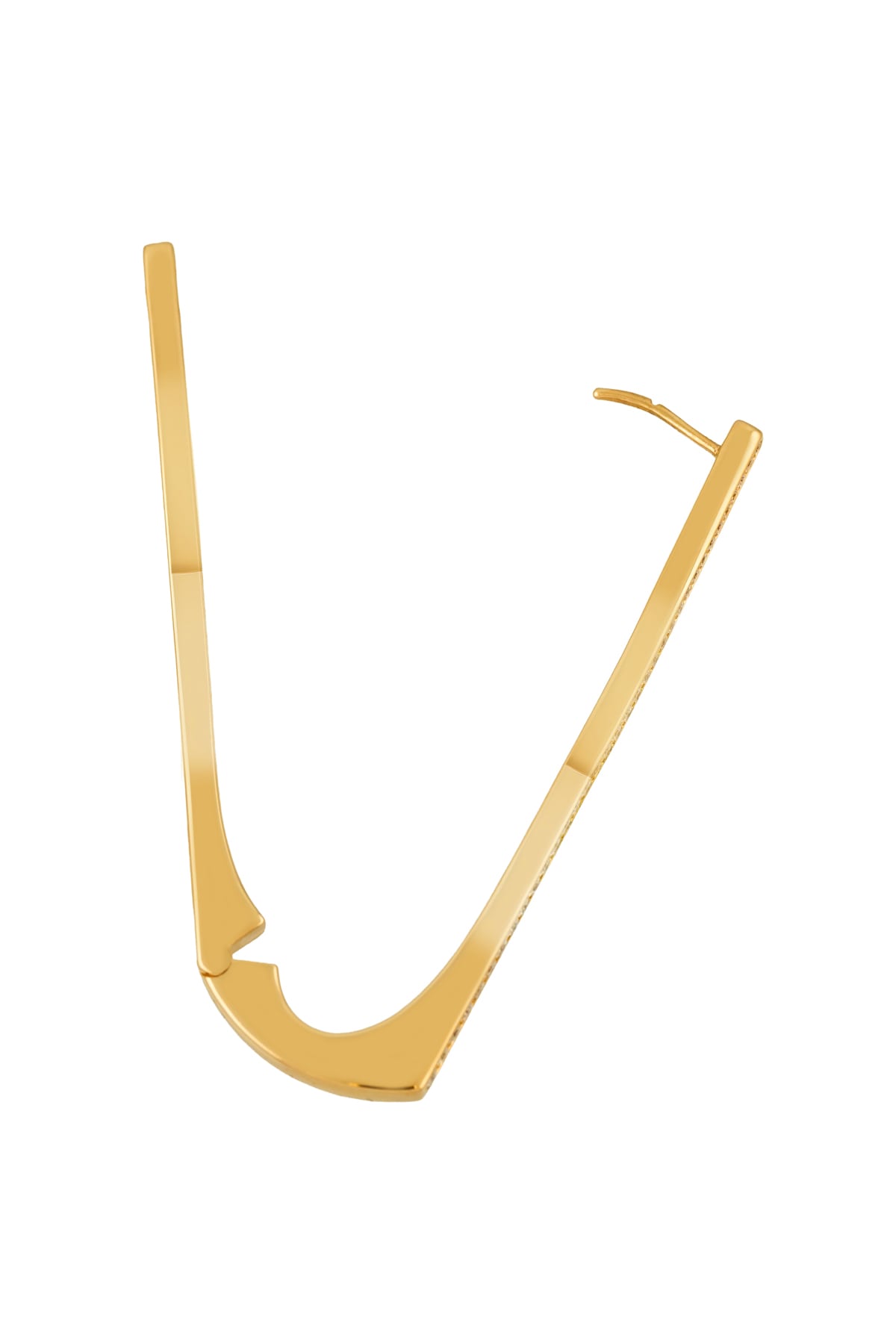 Diamond Long Squared Drop Earrings in 18ct Yellow Italian Gold at LeGassick.