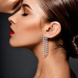 Diamond Cascade Drop Earrings set in 18ct White Gold
