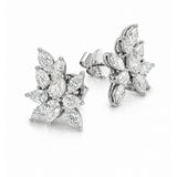 Abstract Diamond Cluster Stud Earrings set in 18ct White Gold