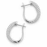 Pavé Diamond Domed Huggie Earrings in 18ct White Gold