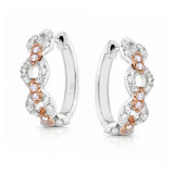 Argyle Pink Diamond Huggie Earrings set in 18ct White & Rose Gold