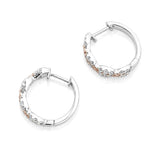Argyle Pink Diamond Huggie Earrings set in 18ct White & Rose Gold