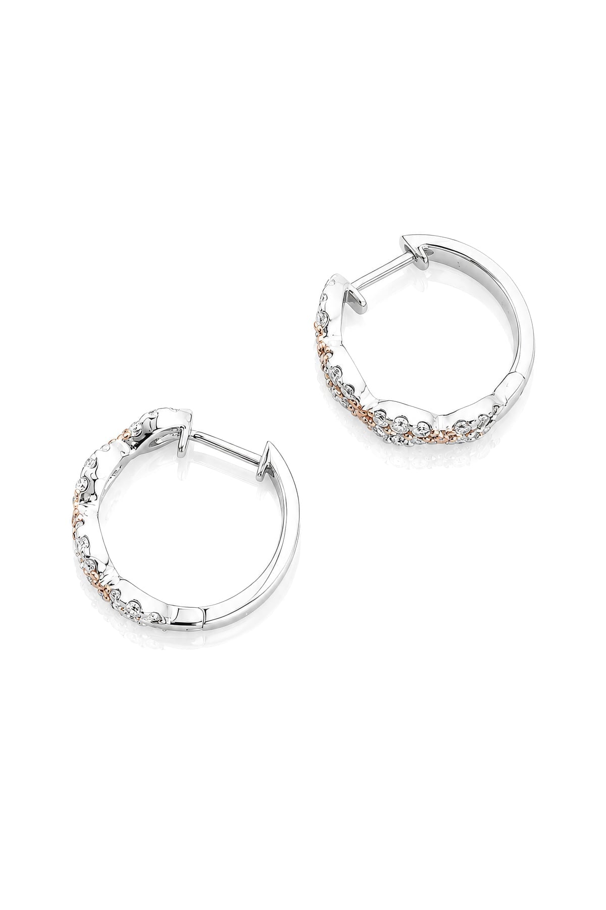 Argyle Pink Diamond Huggie Earrings set in 18ct White & Rose Gold