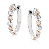 Argyle Pink Diamond Bezel Set Huggie Earrings in 18ct White & Rose Gold