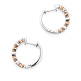 Argyle Pink Diamond Bezel Set Huggie Earrings in 18ct White & Rose Gold
