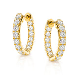 Diamond Inside-Out Huggie Earrings in 18ct Yellow Gold